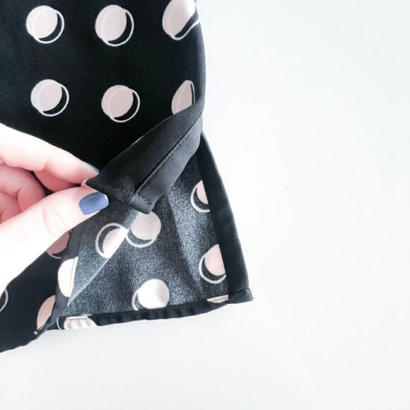 Le Chateau Womens Tank Top Polka Dots Tie Back White Pink Black Small - Picture 5 of 10